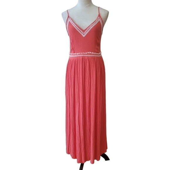 Japna Coral Spaghetti Strap Maxi Sundress Size XL - Picture 1 of 3